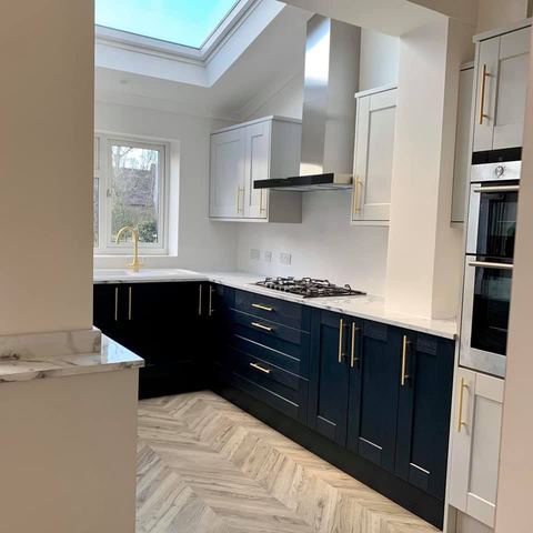 Fitted kitchen with premium units and worktops